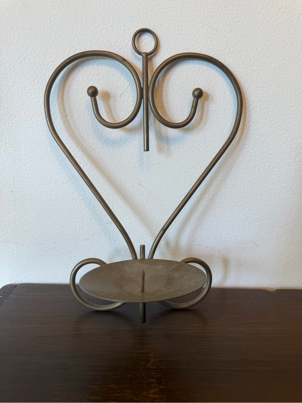 Heart-Shaped Wall Metal Candle Holder